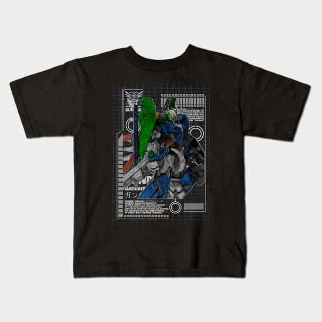 GN-001 Gundam Exia Kids T-Shirt by gblackid